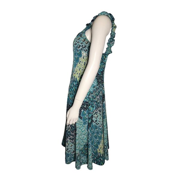 CONNECTED APPAREL Blue Green Paisley Sleeveless Pullover Dress Womens Size 10 - Picture 4 of 6